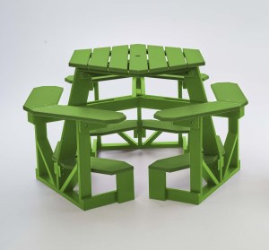 Green Pub Height Picnic Table