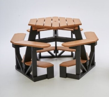 Pub height hex picnic table