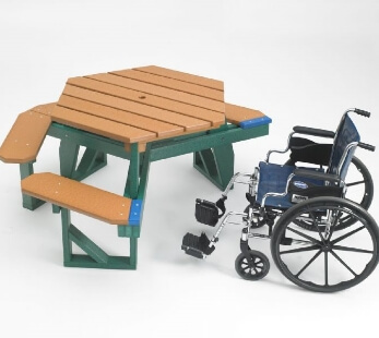 Wheelchair accessible picnic tables